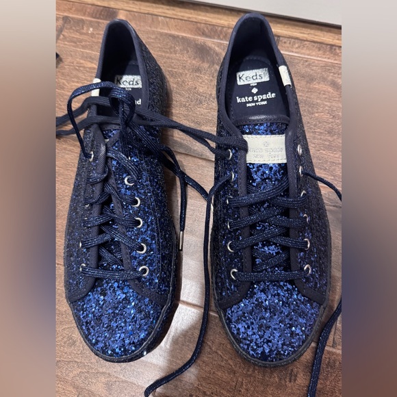 kate spade Shoes - Blue Glitter Keds for Kate Spade.  Size 8.5.   NWOB.